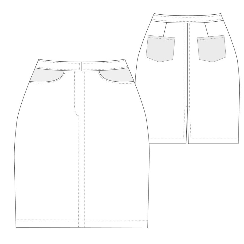 חצאית ישרה גיזרה להורדה